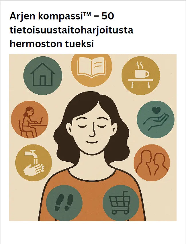 Arjen kompassi – 50 tietoisuustaitoharjoitusta hermoston tueksi Vakaaputiikki