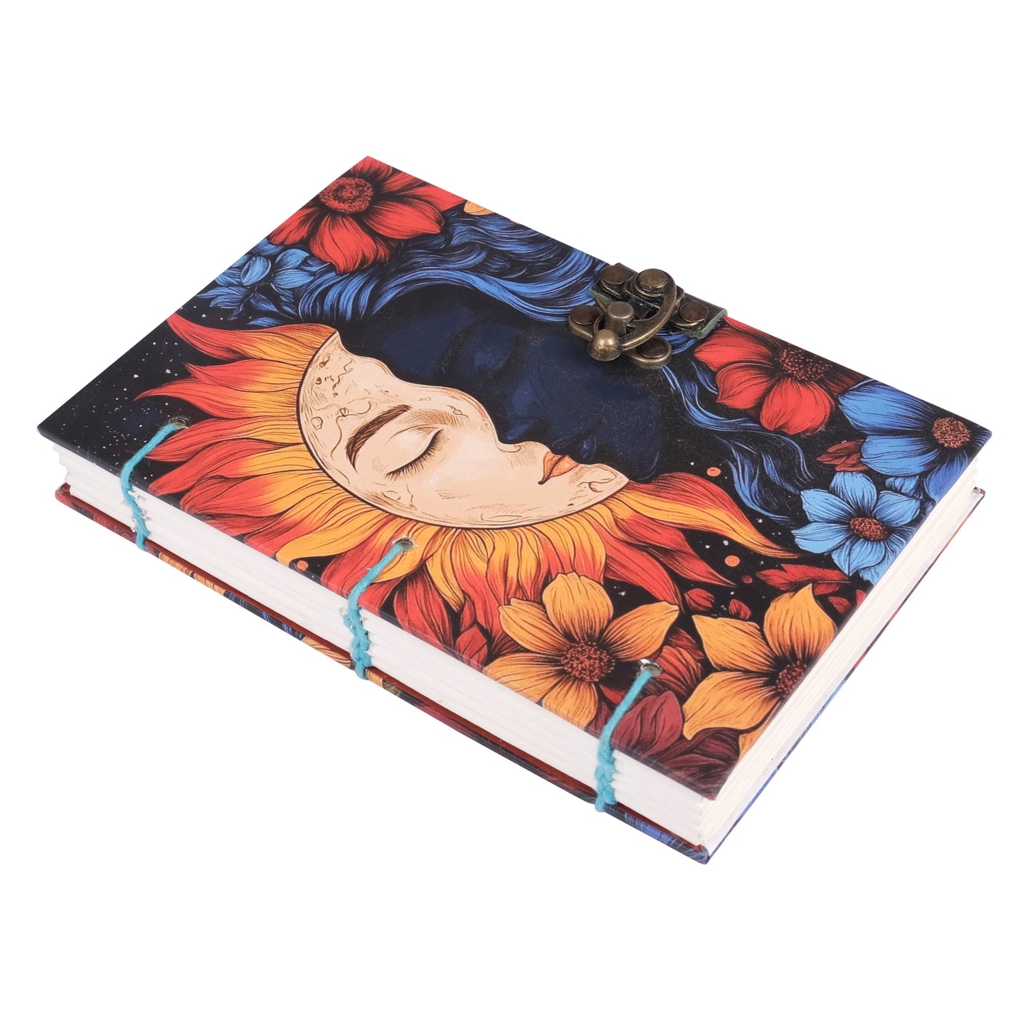 Päiväkirja- ja luonnosvihko nahkaisella hihnalukolla – Viivaton