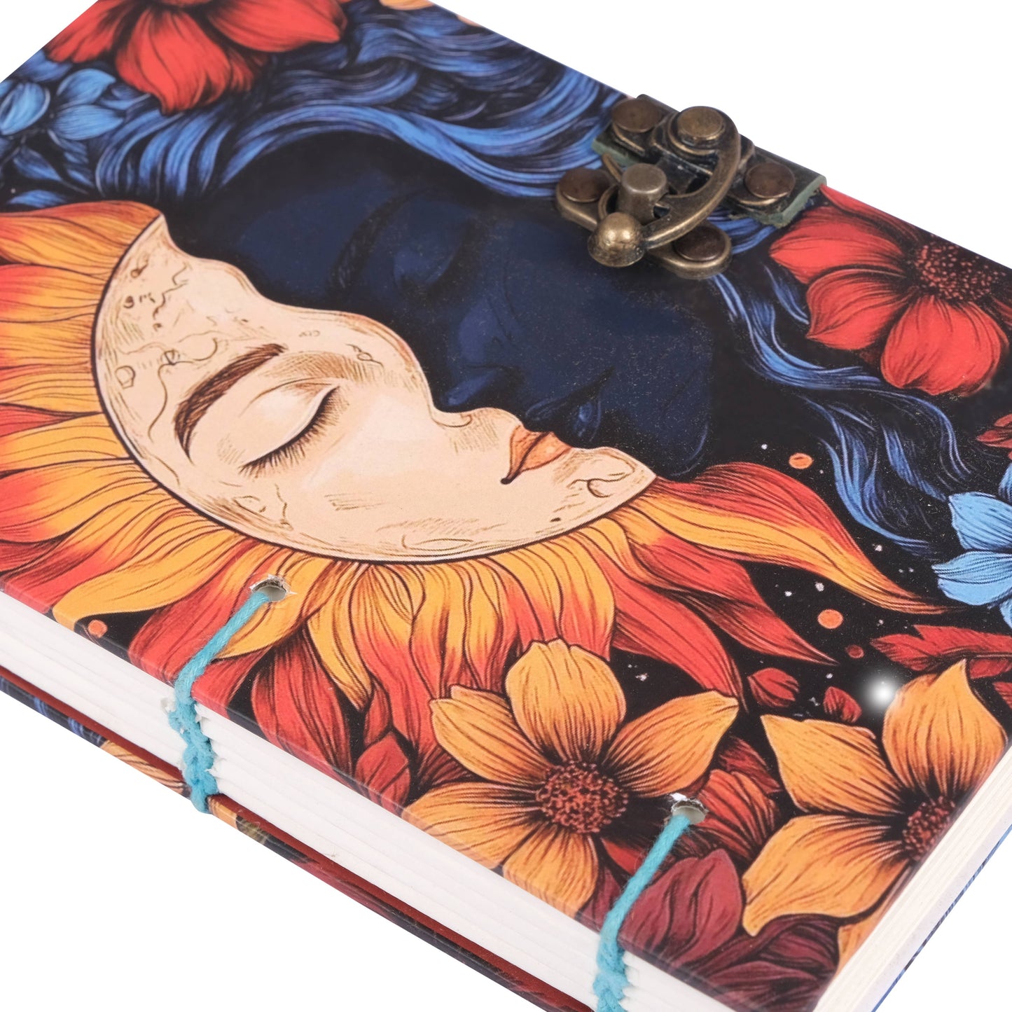 Päiväkirja- ja luonnosvihko nahkaisella hihnalukolla – Viivaton