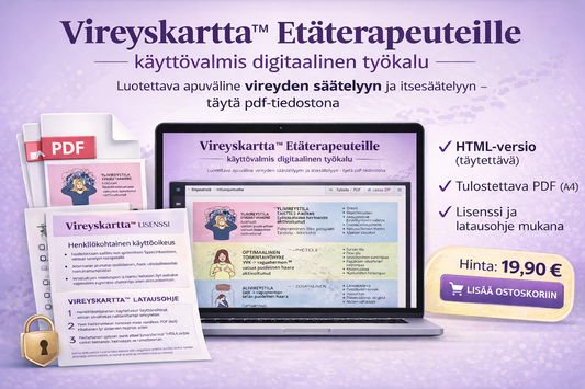 Vireyskartta™ Etäterapeuteille – käyttövalmis digitaalinen työkalu Vakaaputiikki