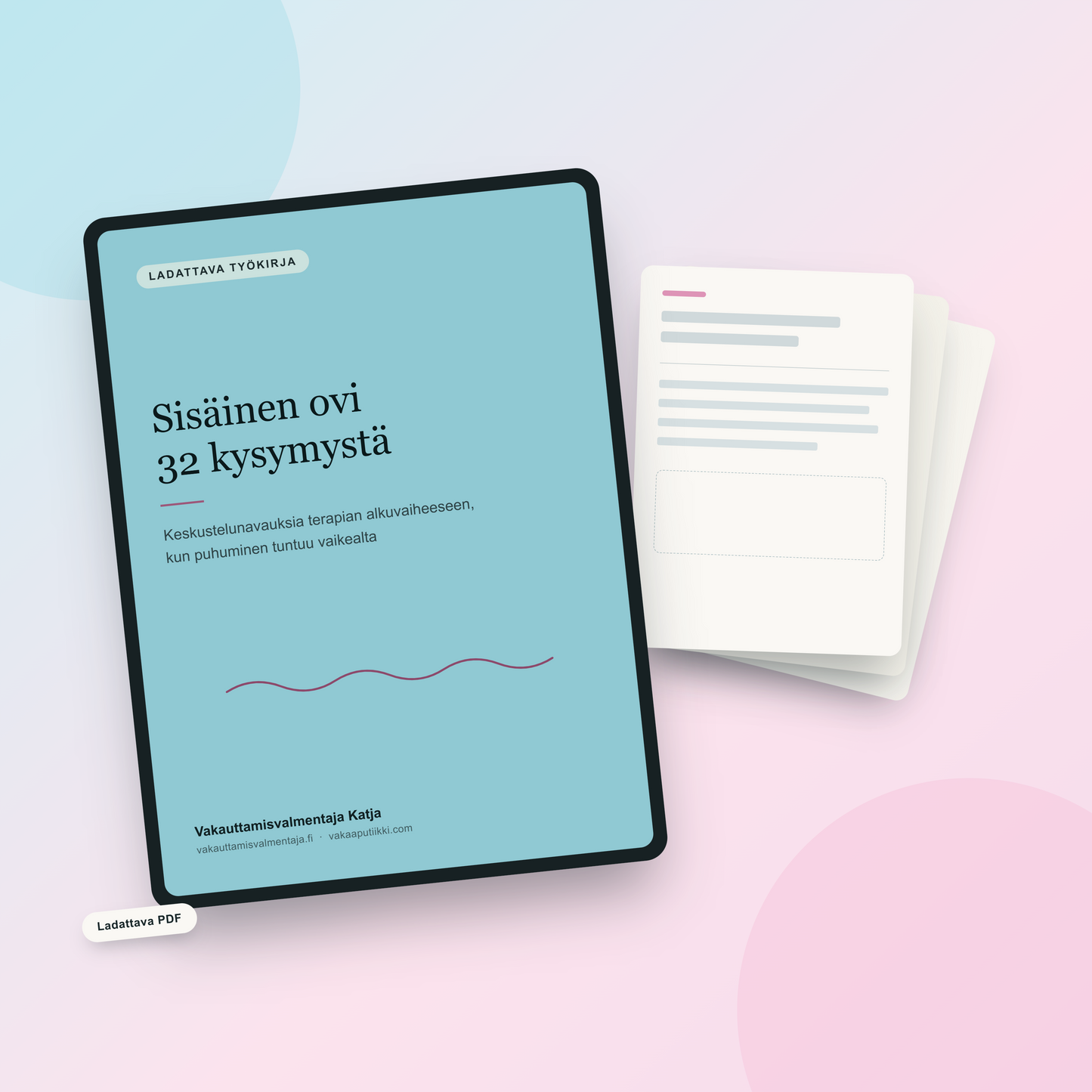 Sisäinen ovi – 32 kysymystä terapian alkuvaiheeseen, kun puhuminen on vaikeaa (PDF) Vakaaputiikki