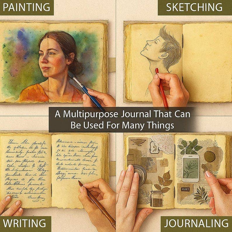 Päiväkirja- ja luonnosvihko lukolla – Tyhjät sivut (viivaton)