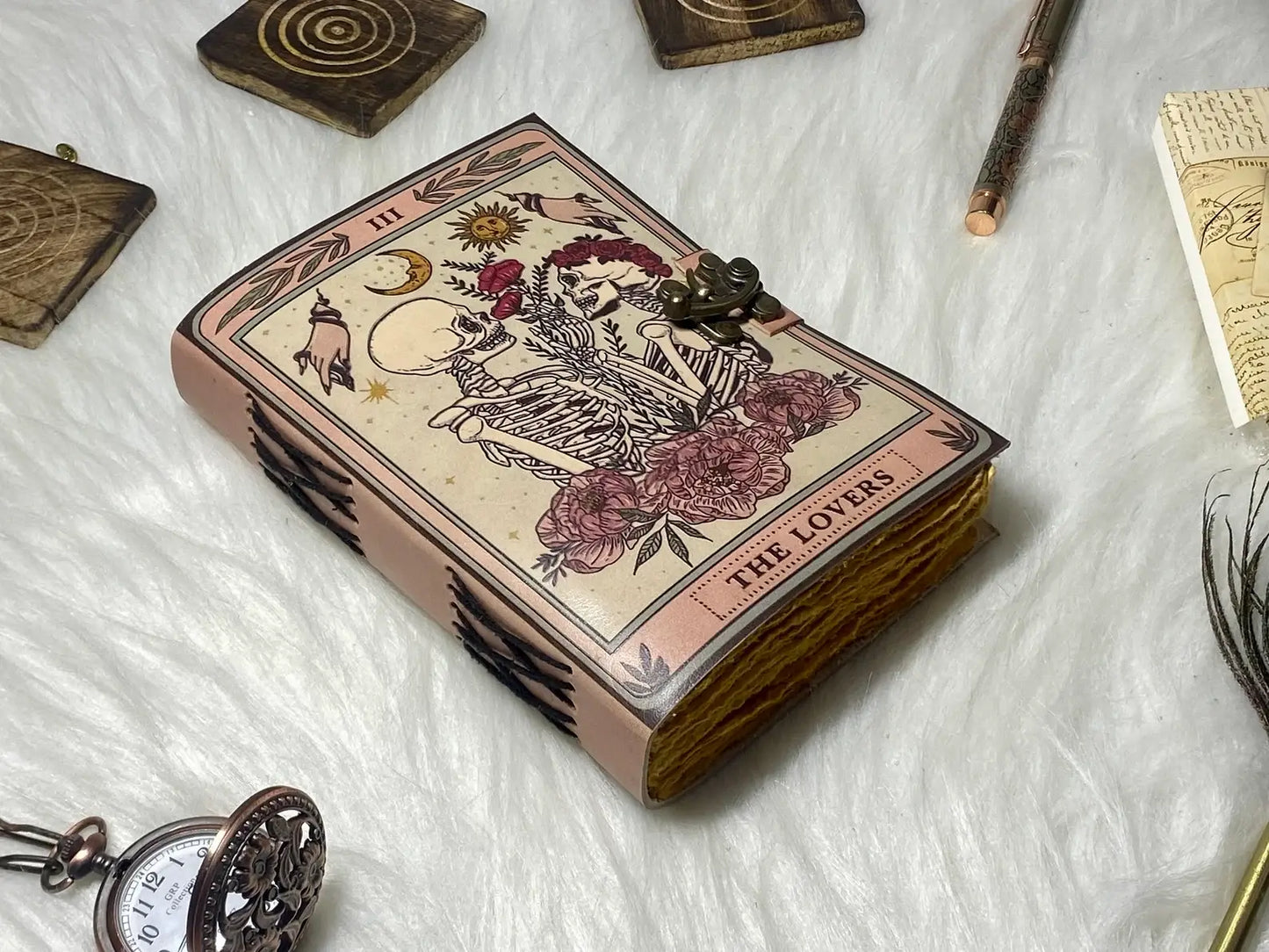 Vintage-nahkapäiväkirja – The Lover -printti